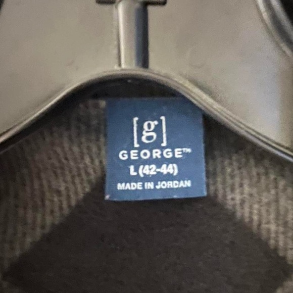 George Men's Checkered Shirt Jacket - Black and Tan - Picture 2 of 4